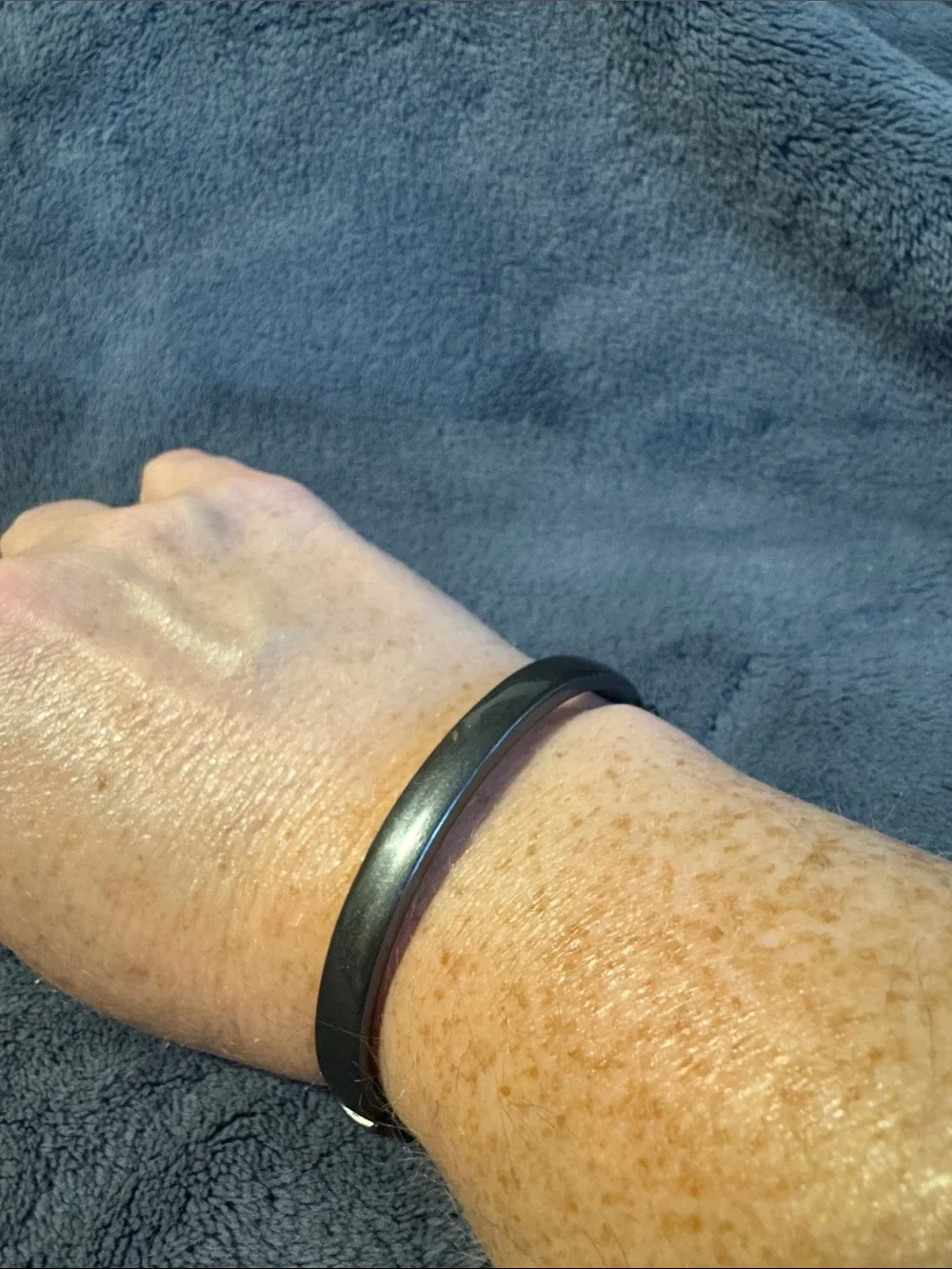 XOXO Black Crystal Accent Gun Metal Bangle
